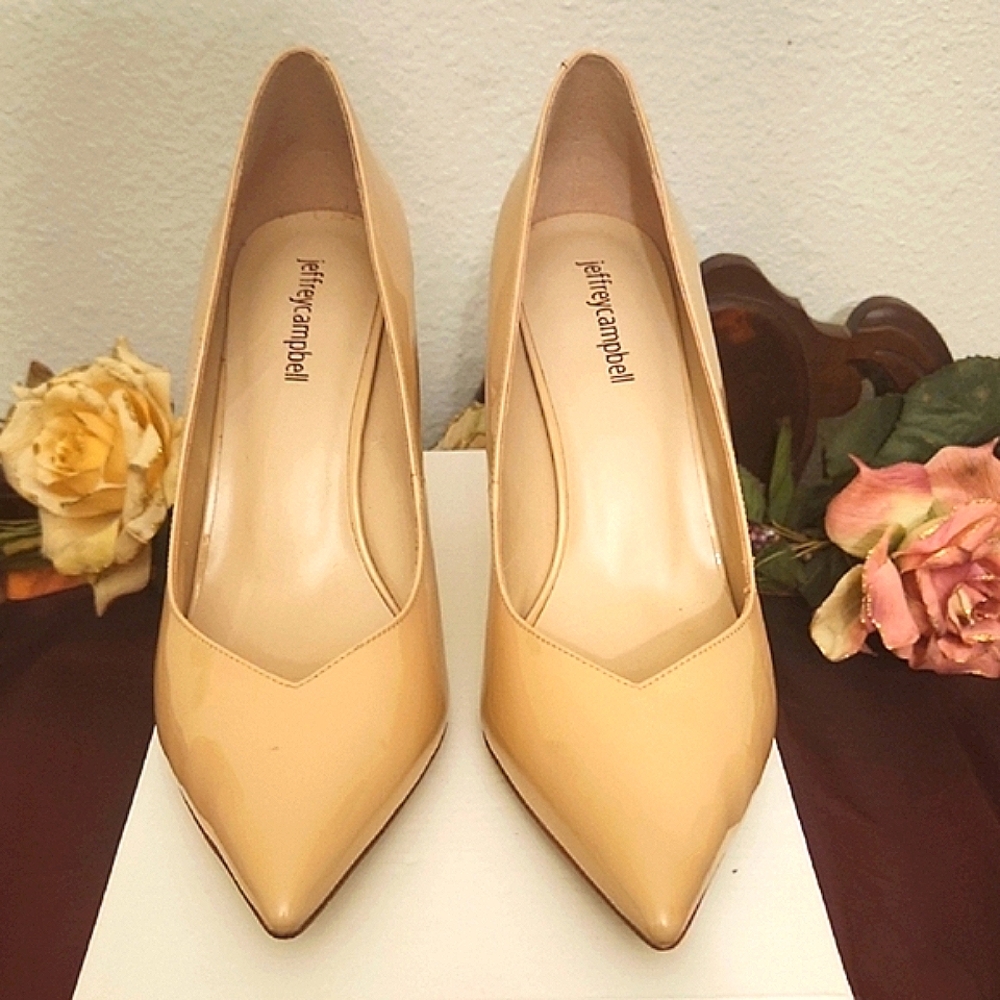 Jeffrey Campbell Tan Pointed-Toe Heels